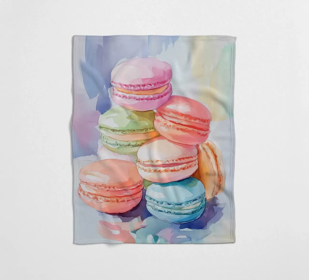 Bunte Macarons Fleecedecke von Melloi Art Print