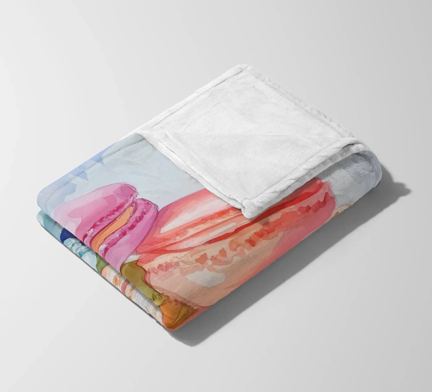 Colorful Macarons Fleecedecke von Melloi Art Print
