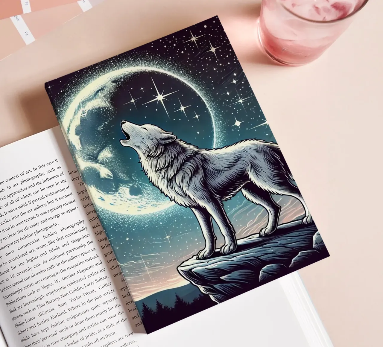 Lupo d'argento che ulula alla luna diario da FluffyToons