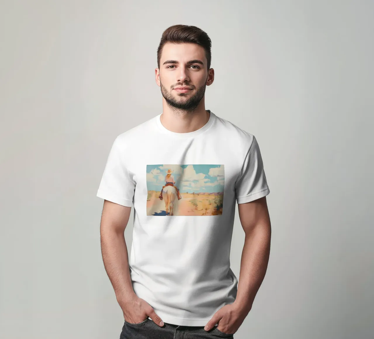 Cavalcata nel deserto occidentale t-shirt da Melloi Art Print