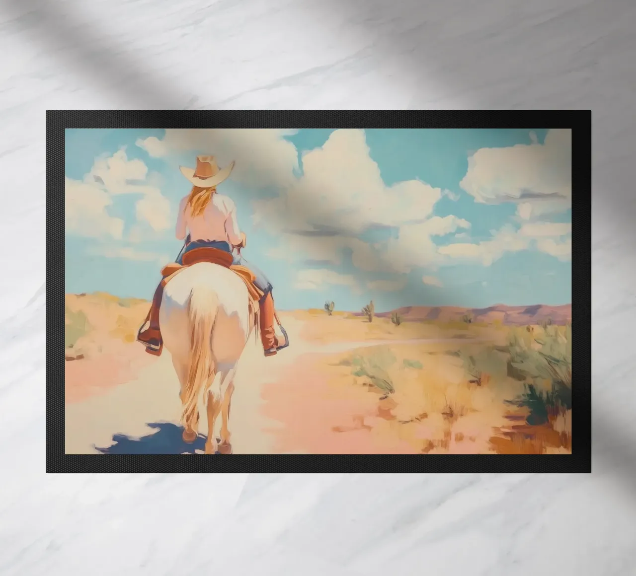 Cavalcata nel deserto occidentale zerbino da Melloi Art Print