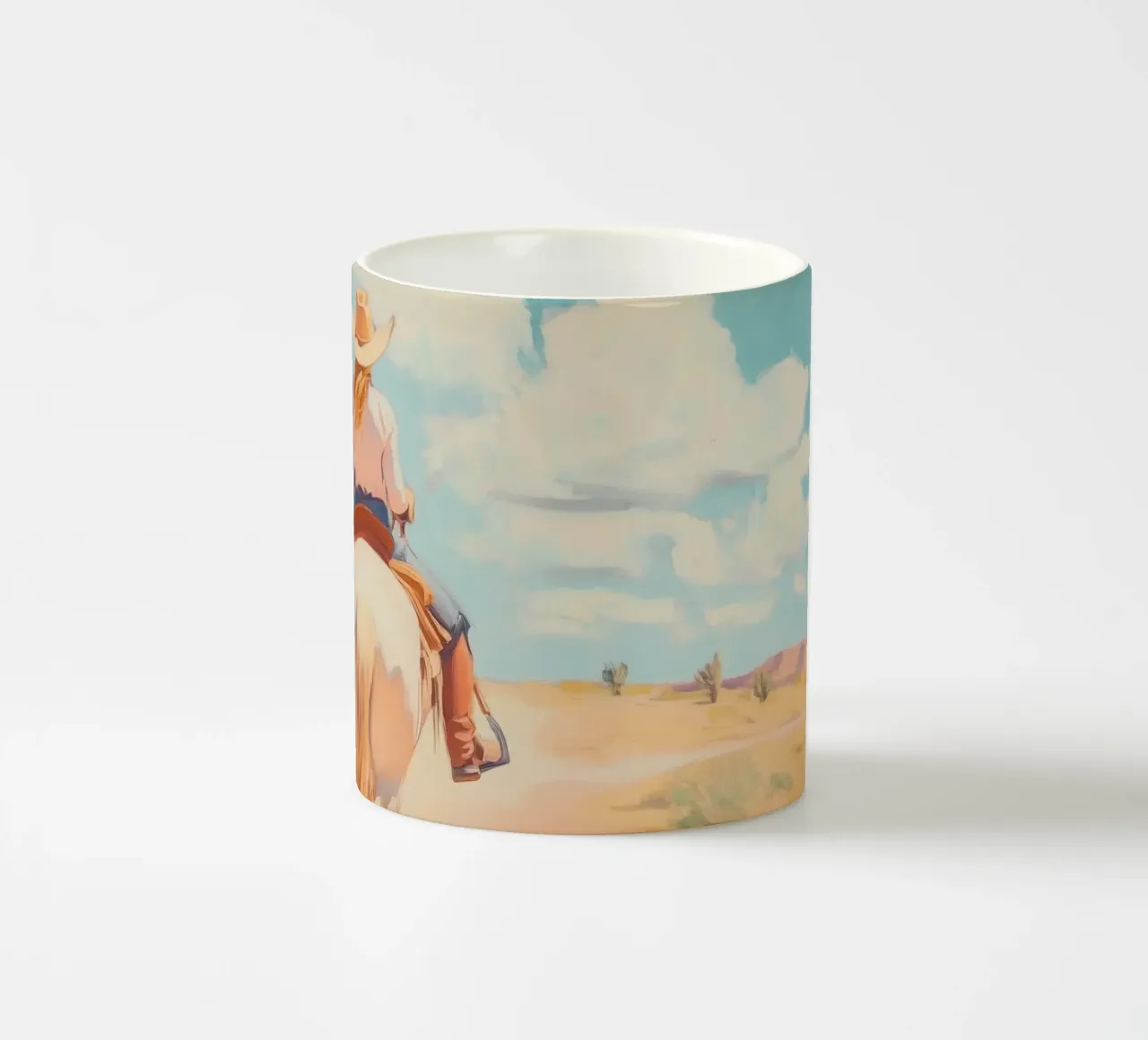 Cavalcata nel deserto occidentale tazza in ceramica da Melloi Art Print