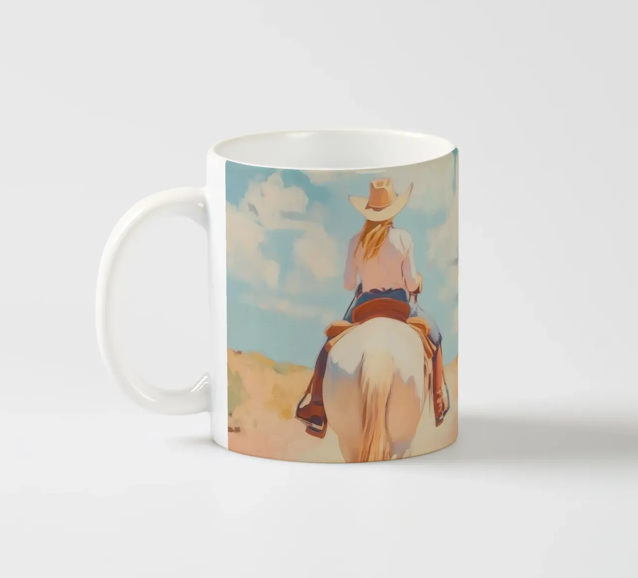Cavalcata nel deserto occidentale tazza in ceramica da Melloi Art Print