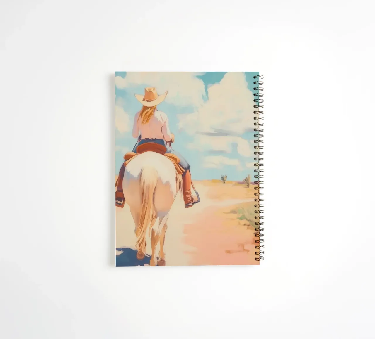 Western Desert Horseback Ride spiral notebook by Melloi Art Print