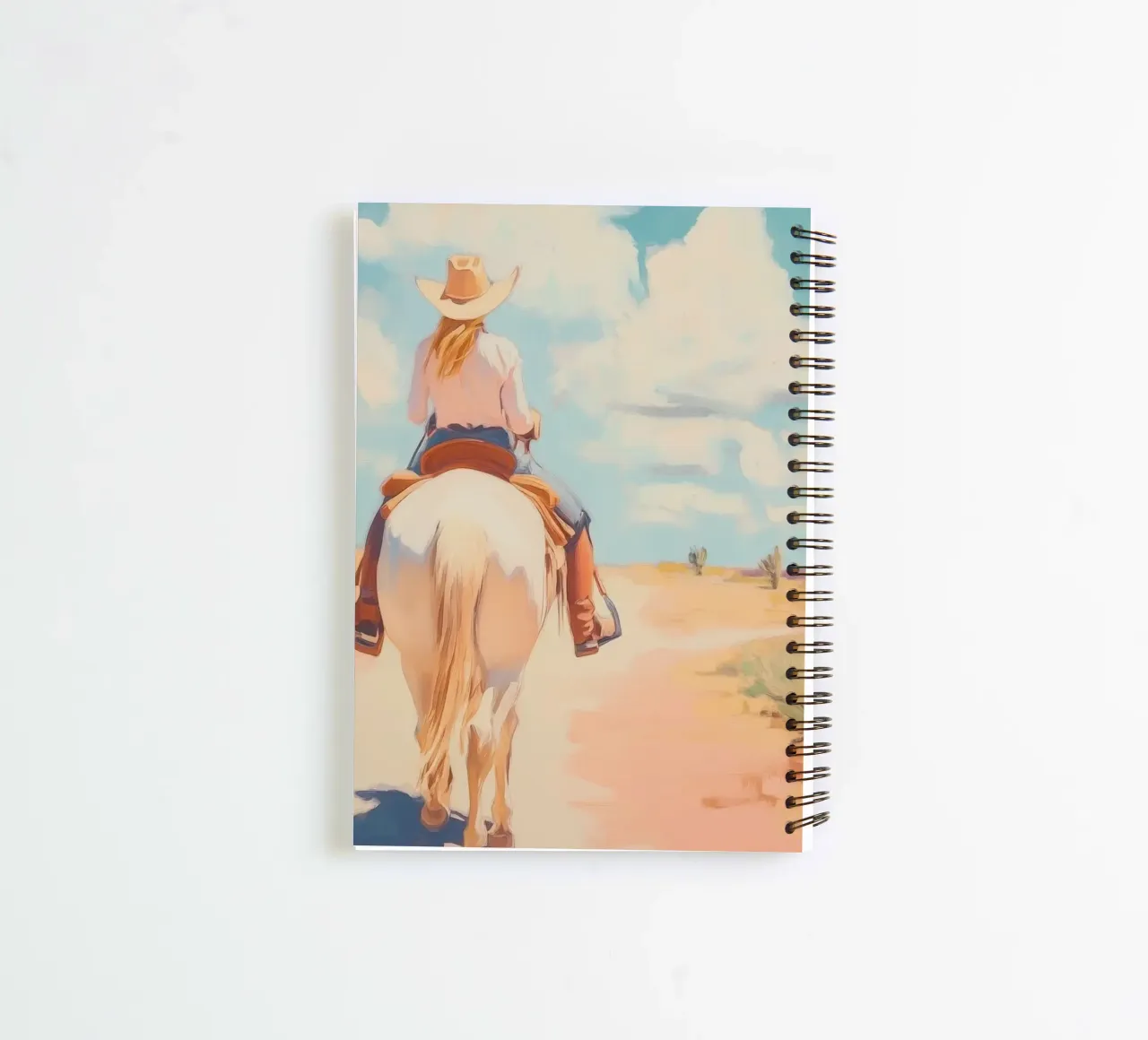 Western Desert Horseback Ride spiral notebook by Melloi Art Print