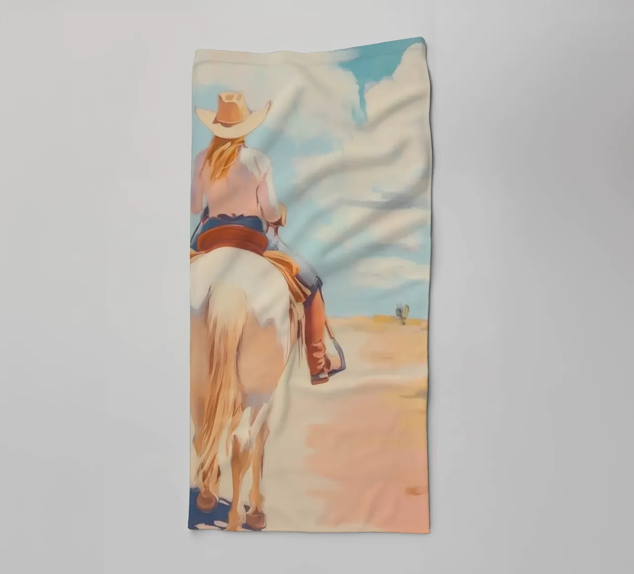 Cavalcata nel deserto occidentale asciugamano da bagno da Melloi Art Print