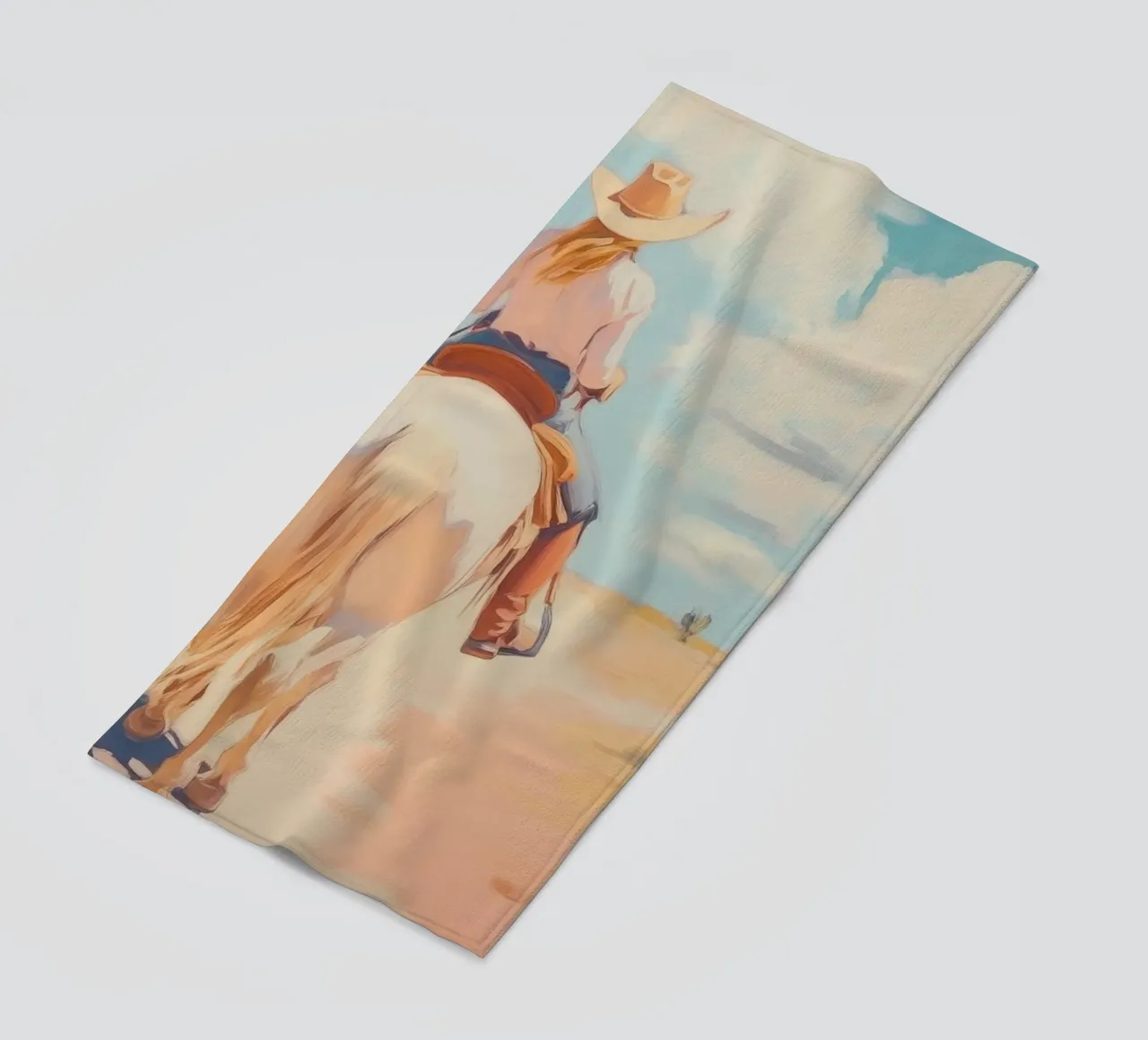 Cavalcata nel deserto occidentale telo mare da Melloi Art Print