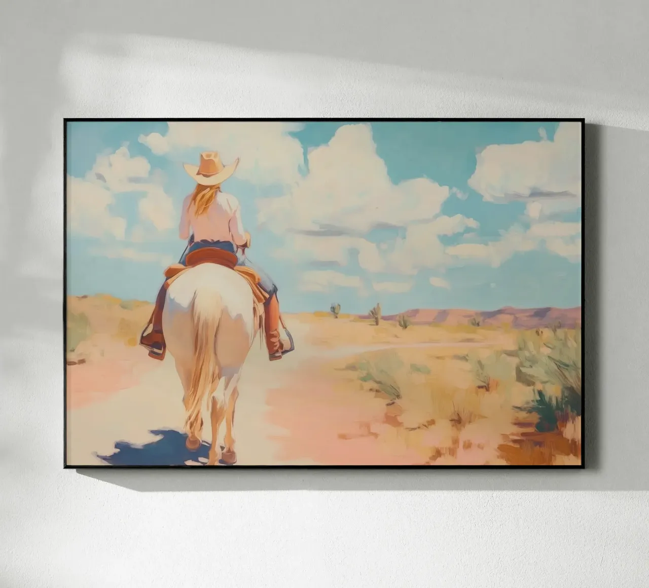 Cavalcata nel deserto occidentale plexiglass da Melloi Art Print