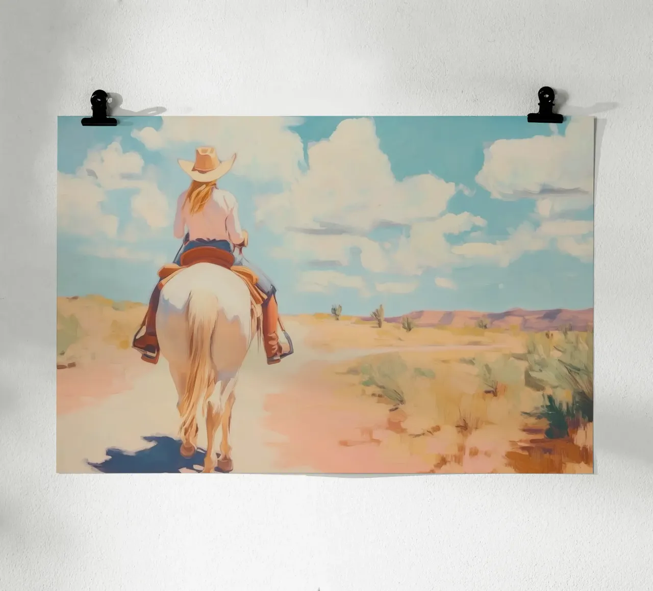 Cavalcata nel deserto occidentale carta hahnemühle da Melloi Art Print