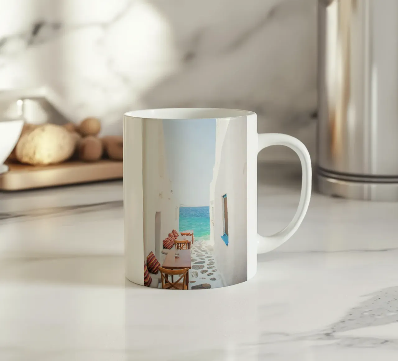Mykonos Griekenland Fotografie, Griekenland Muurkunst, Reisafdruk keramische mok van TheTravelClub