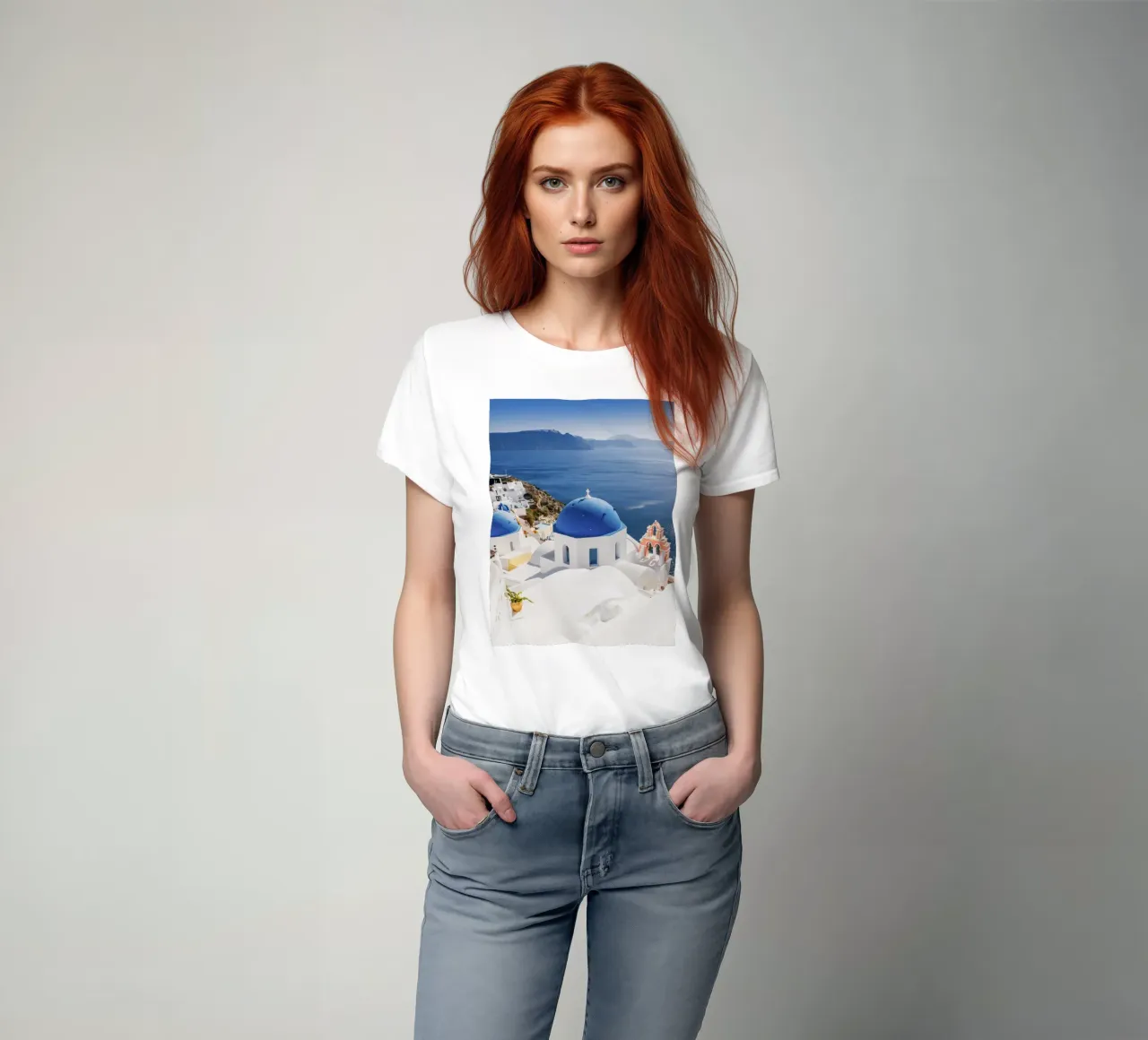 Santorini Grecia, Poster di viaggio delle isole greche t-shirt da TheTravelClub