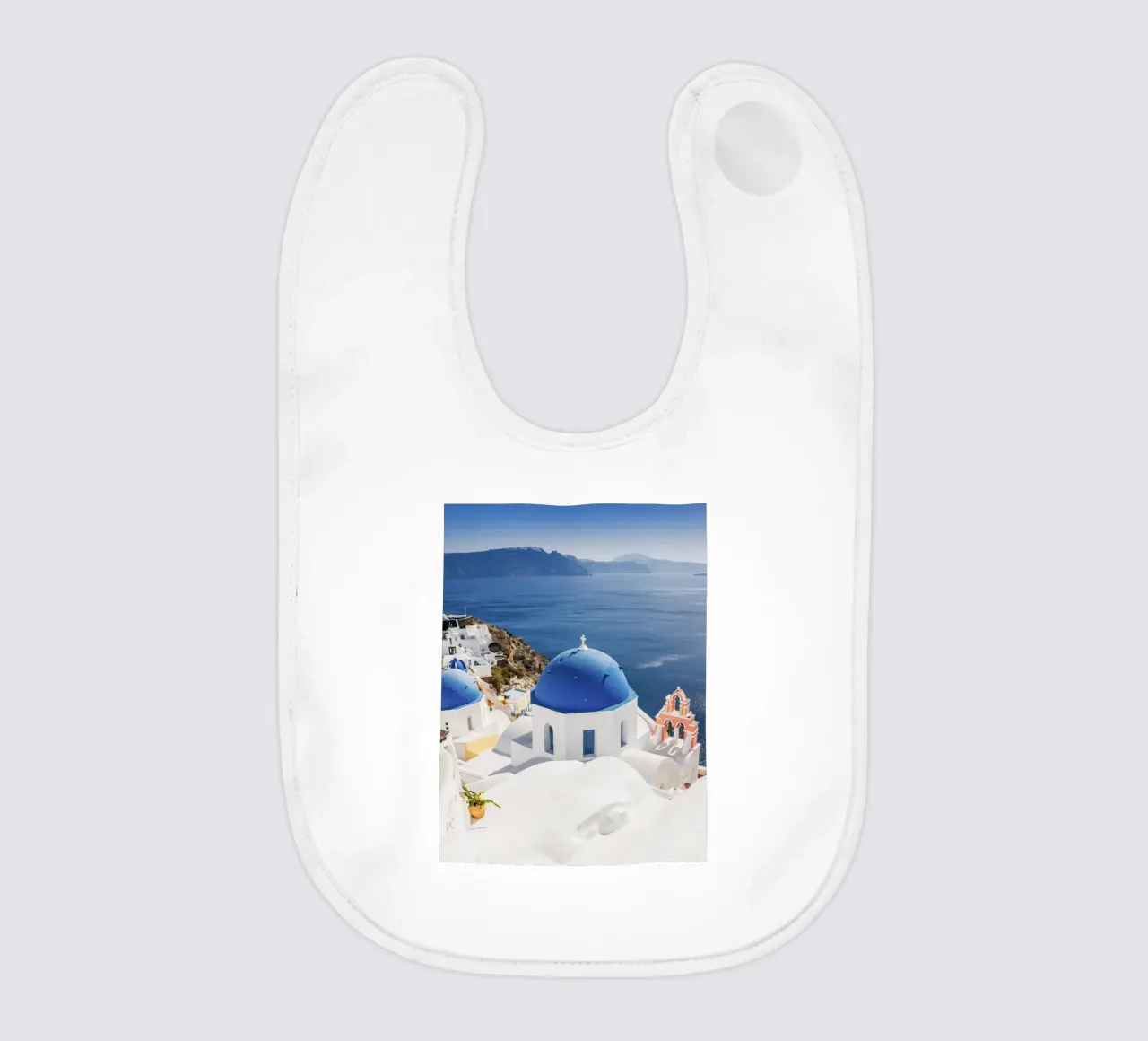 Santorini Griechenland, Griechische Inseln Reiseposter Babylätzchen von TheTravelClub