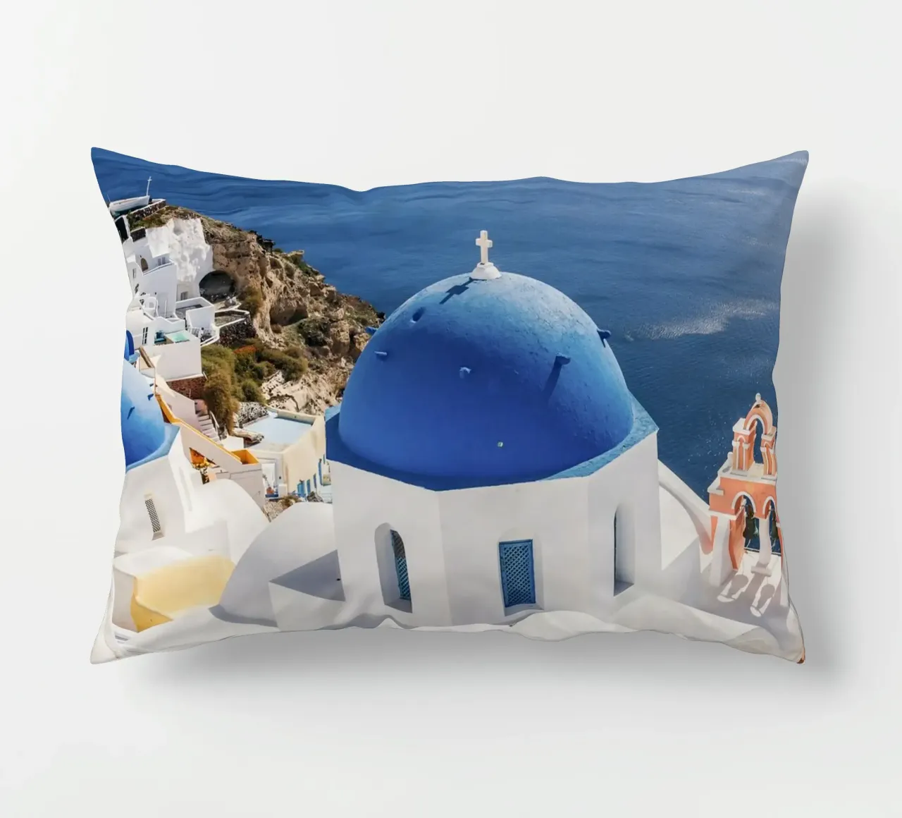 Santorini Grecia, Poster di viaggio delle isole greche cuscino da TheTravelClub