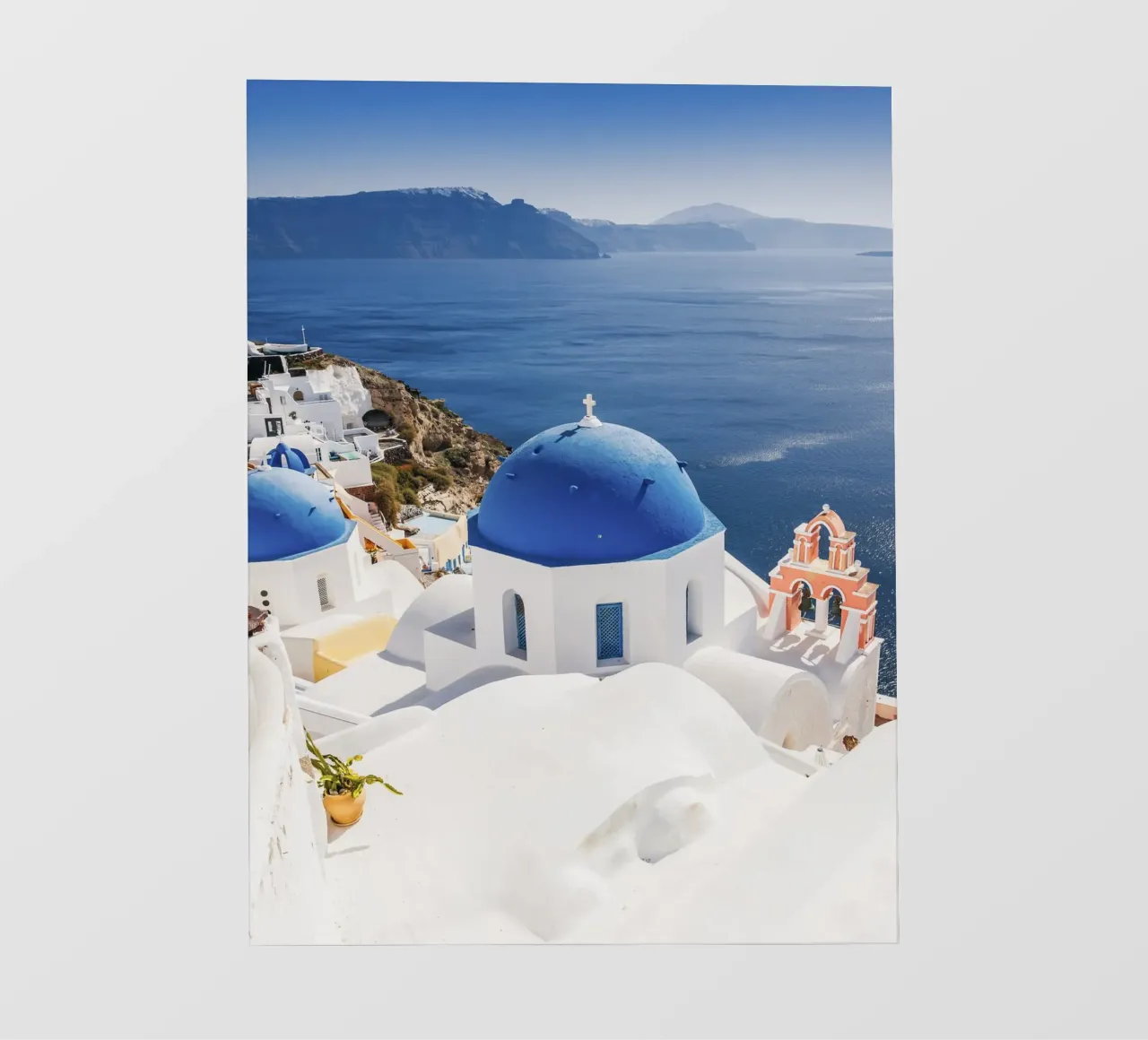 Santorini Grecia, Poster di viaggio delle isole greche pellicola backlit da TheTravelClub