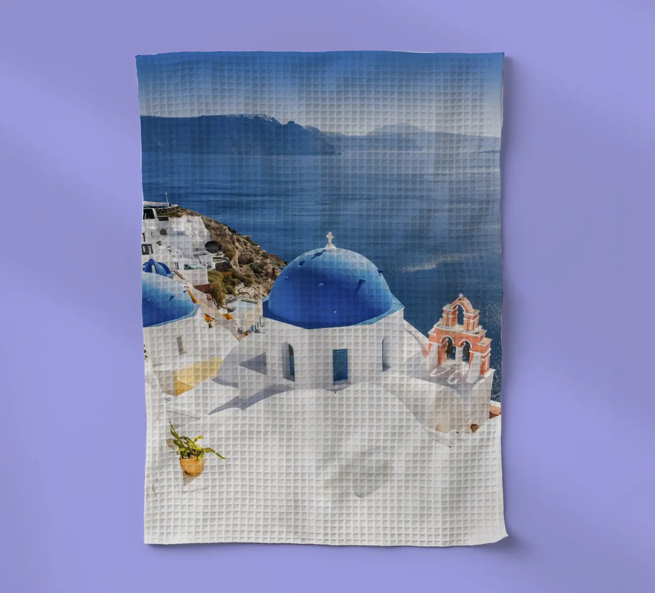 Santorini Griechenland, Griechische Inseln Reiseposter Geschirrtuch von TheTravelClub