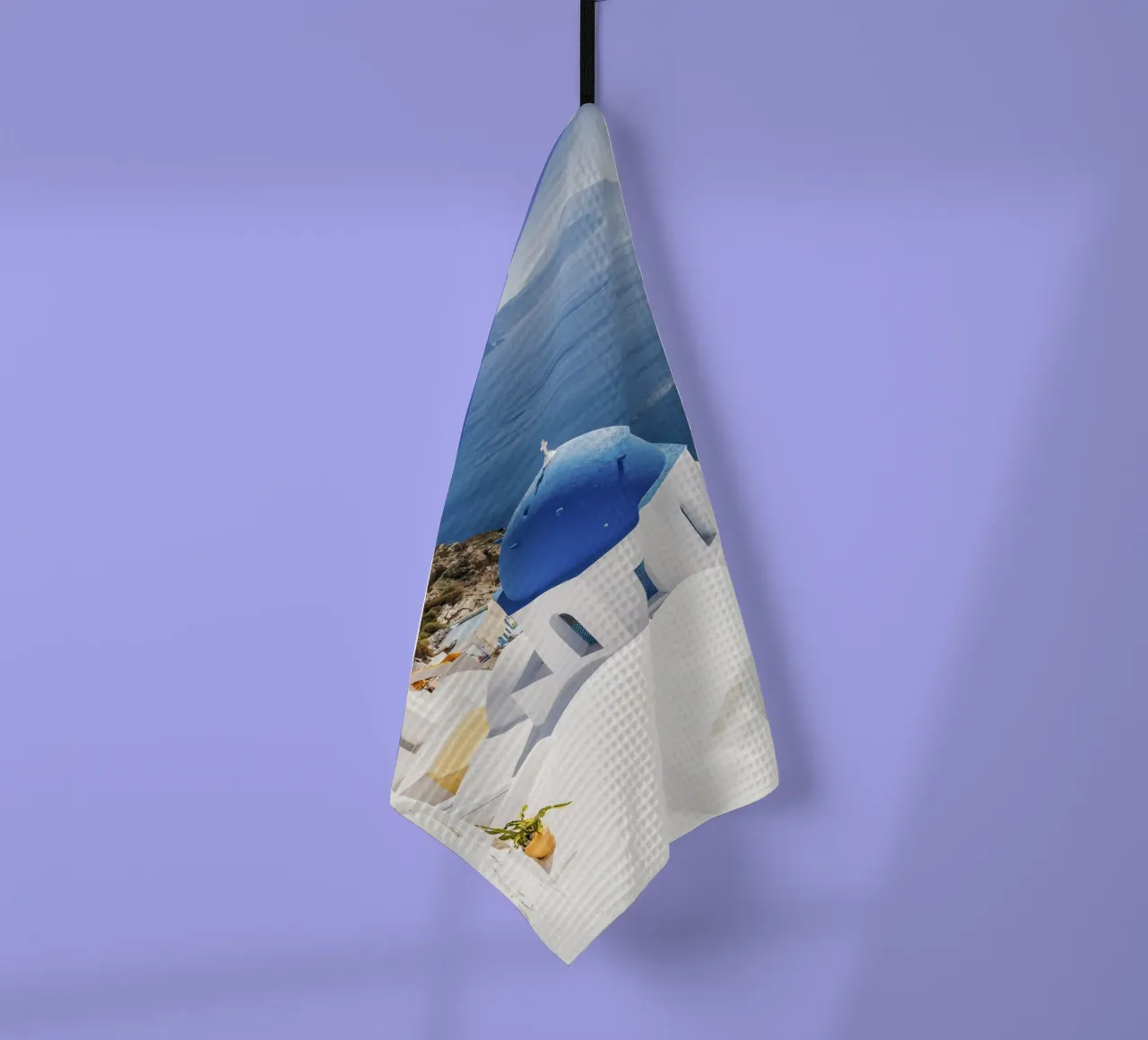 Santorini Griechenland, Griechische Inseln Reiseposter Geschirrtuch von TheTravelClub