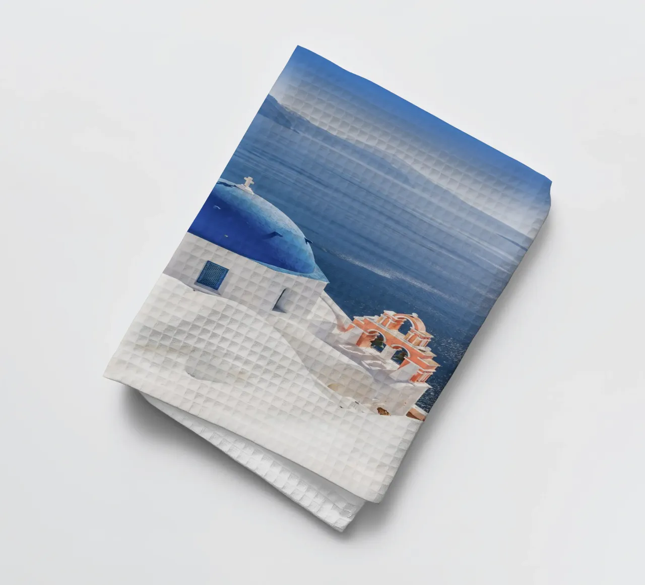 Santorini Griechenland, Griechische Inseln Reiseposter Geschirrtuch von TheTravelClub