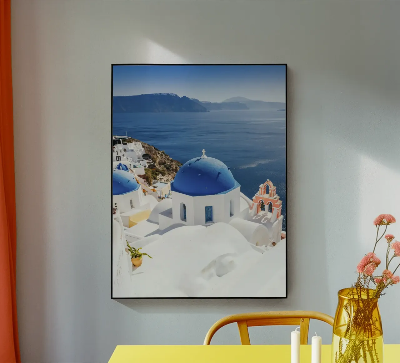 Santorini Griechenland, Griechische Inseln Reiseposter Acryl-Glas von TheTravelClub