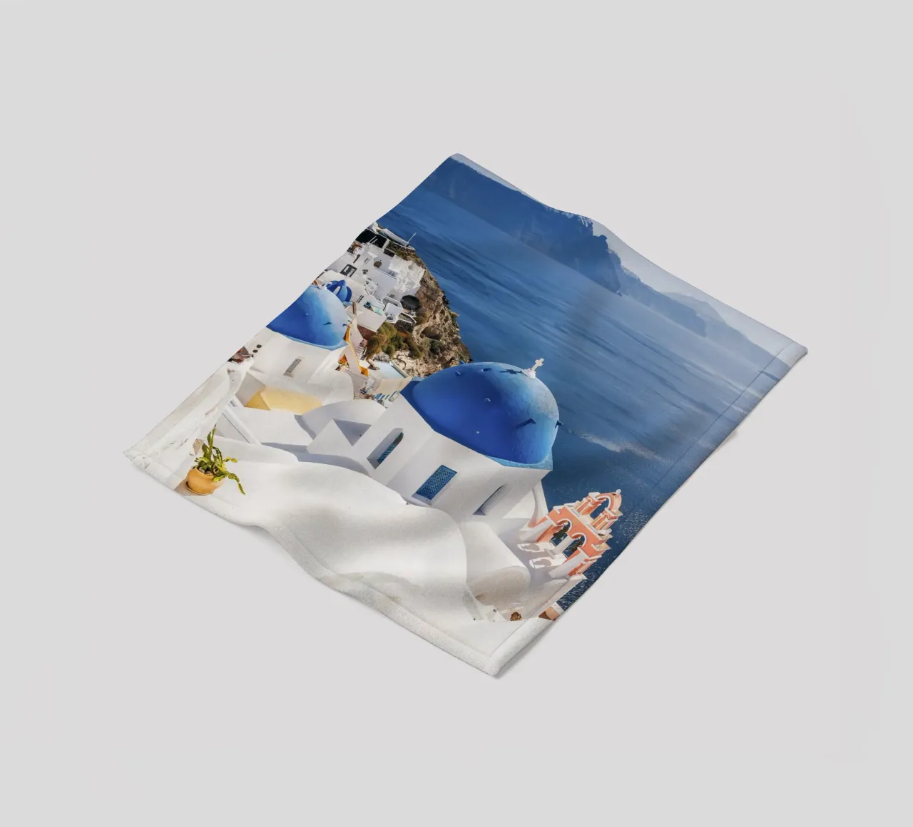 Santorini Griechenland, Griechische Inseln Reiseposter Fleecedecke von TheTravelClub