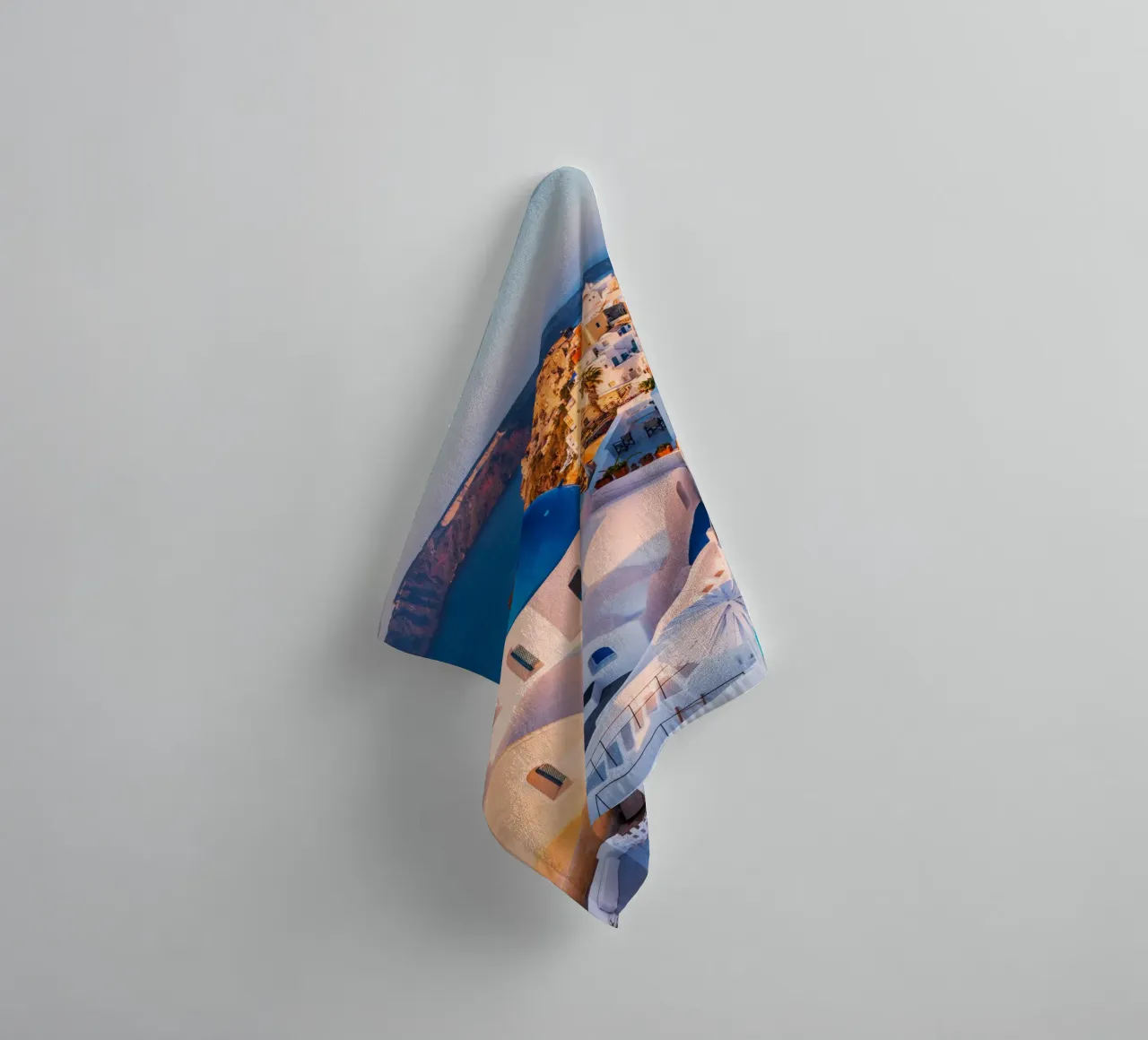 Santorini Greece Sunset, Oia Greece Photography, Travel art towel by TheTravelClub