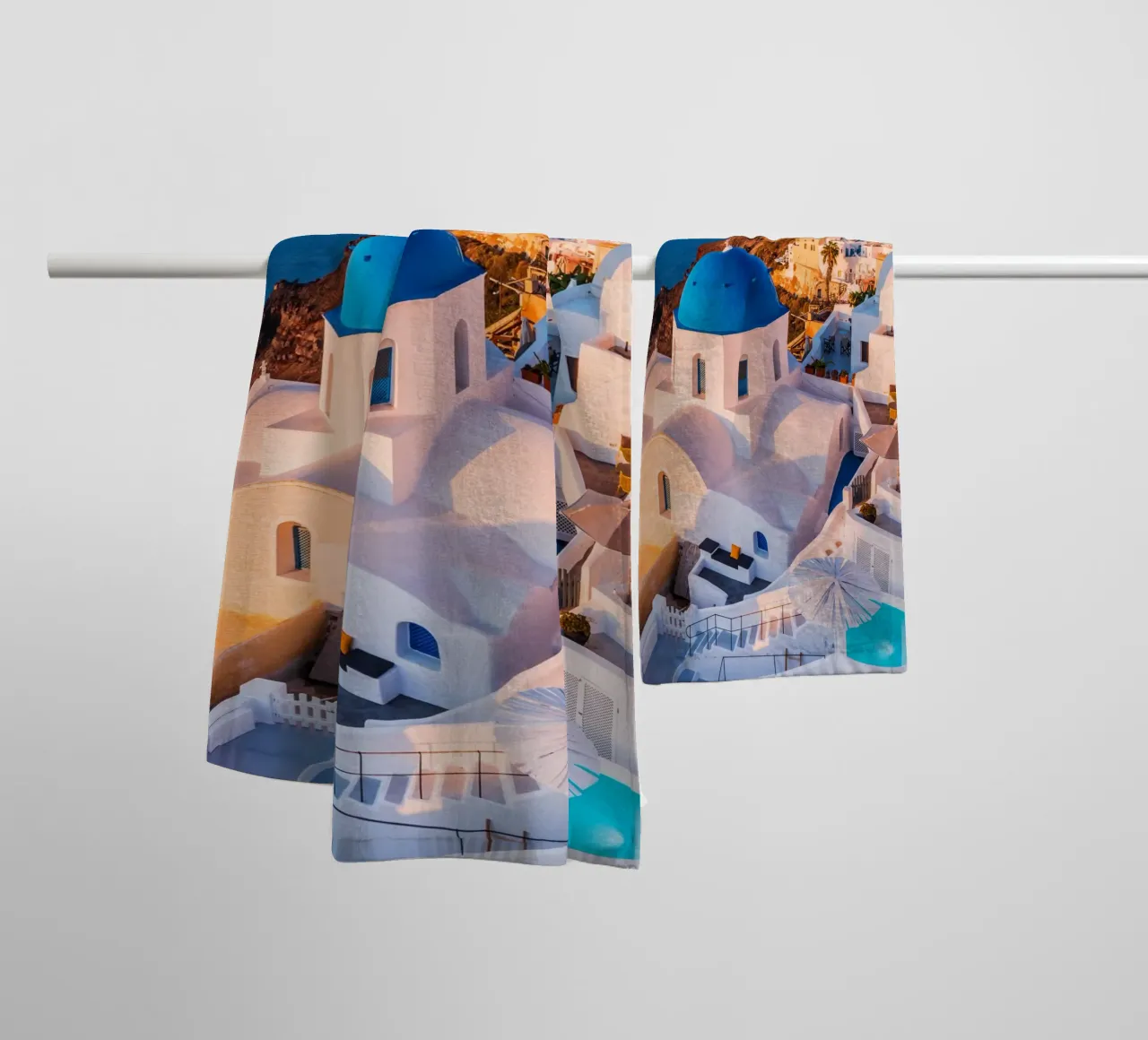 Santorini Greece Sunset, Oia Greece Photography, Travel art towel by TheTravelClub
