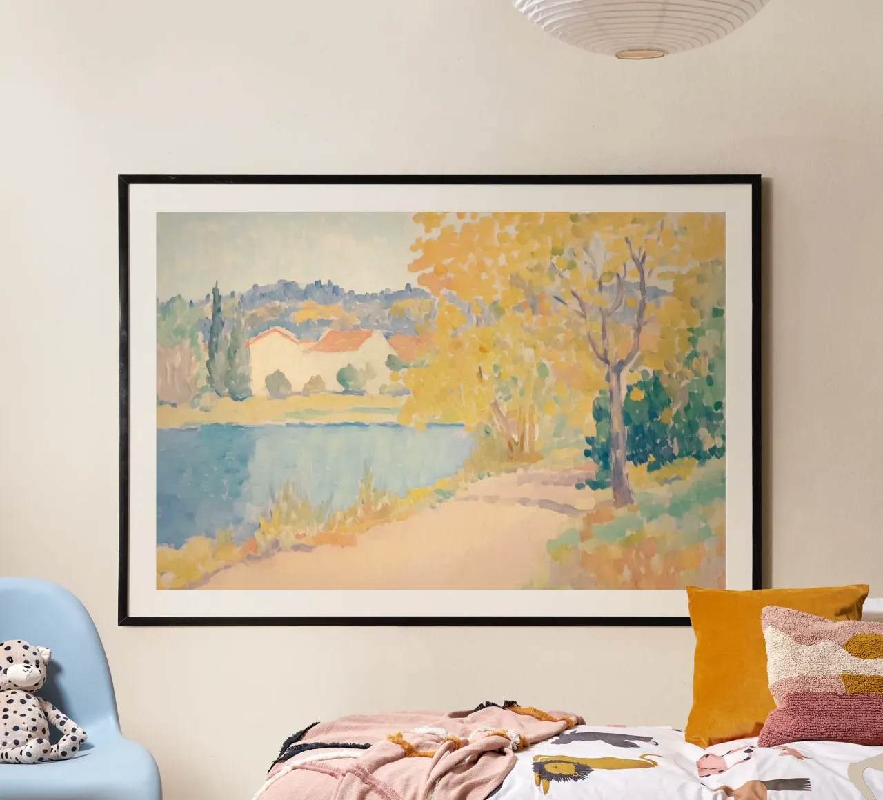 Mediterranean Villa Watercolor Landscape hahnemühle by Melloi Art Print