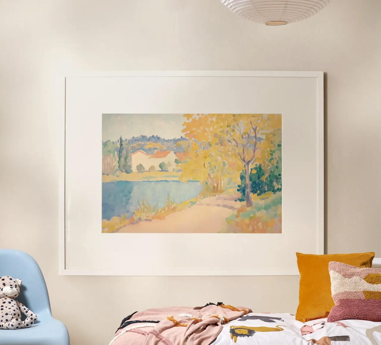 Mediterranean Villa Watercolor Landscape hahnemühle by Melloi Art Print