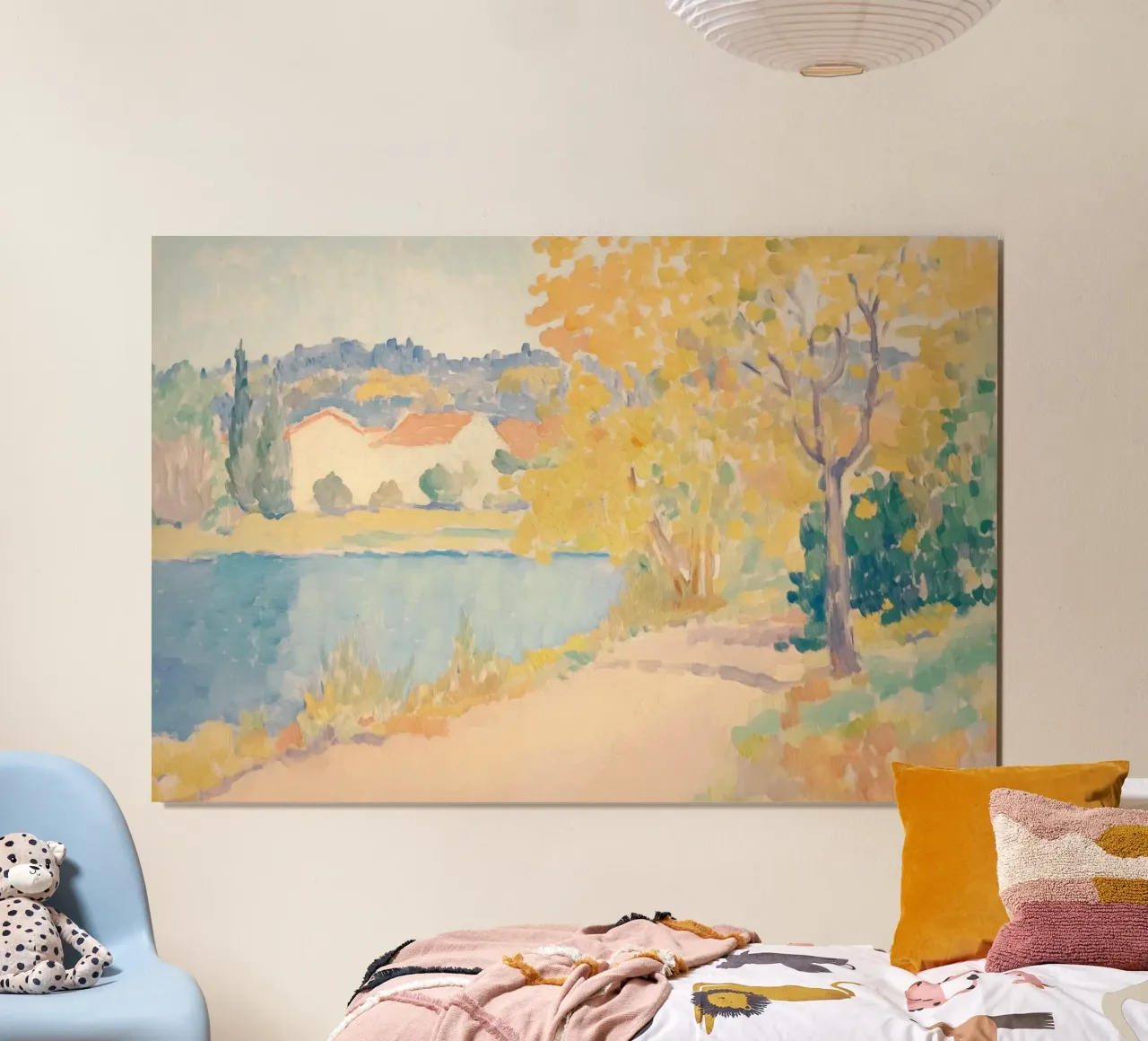 Mediterranean Villa Watercolor Landscape hahnemühle by Melloi Art Print