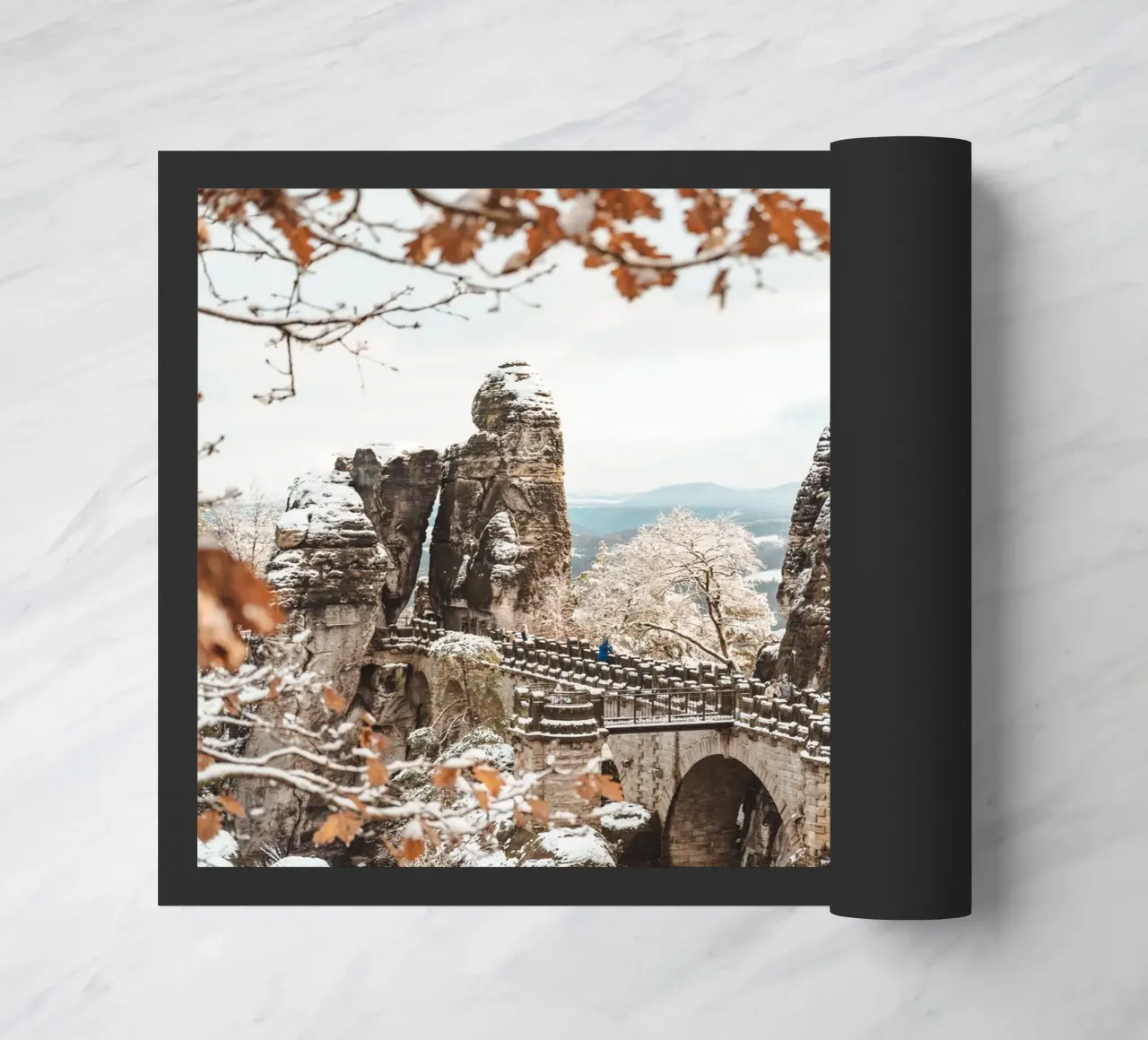 Svizzera sassone, Bastei - Ponte di Bastei in inverno zerbino da Bold and Retro