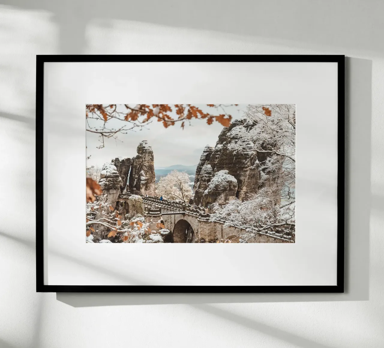 Svizzera sassone, Bastei - Ponte di Bastei in inverno carta hahnemühle da Bold and Retro