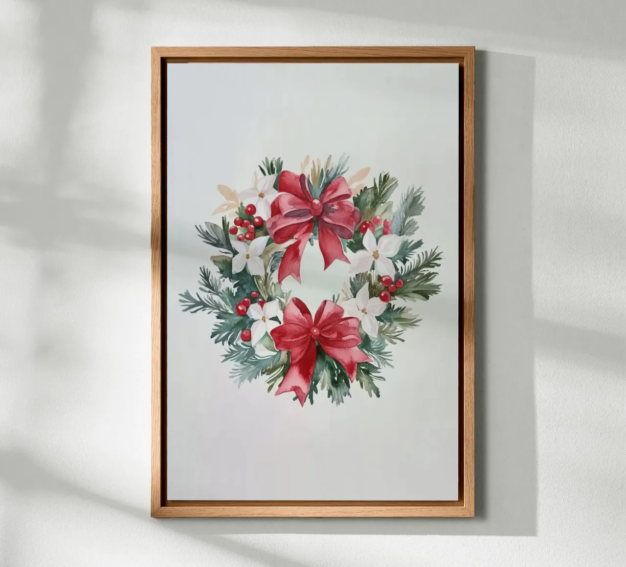 Kerstkrans Schilderen canvas met Baklijst van Melloi Art Print