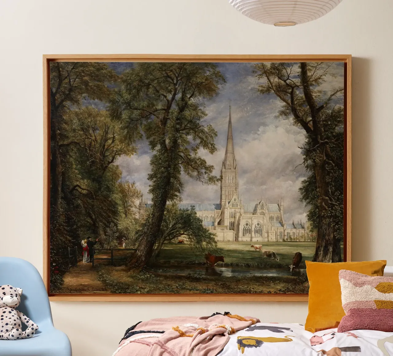 John Constable - Cattedrale di Salisbury dal Giardino dei Vescovi tela con Cornice a cassetta da William Store