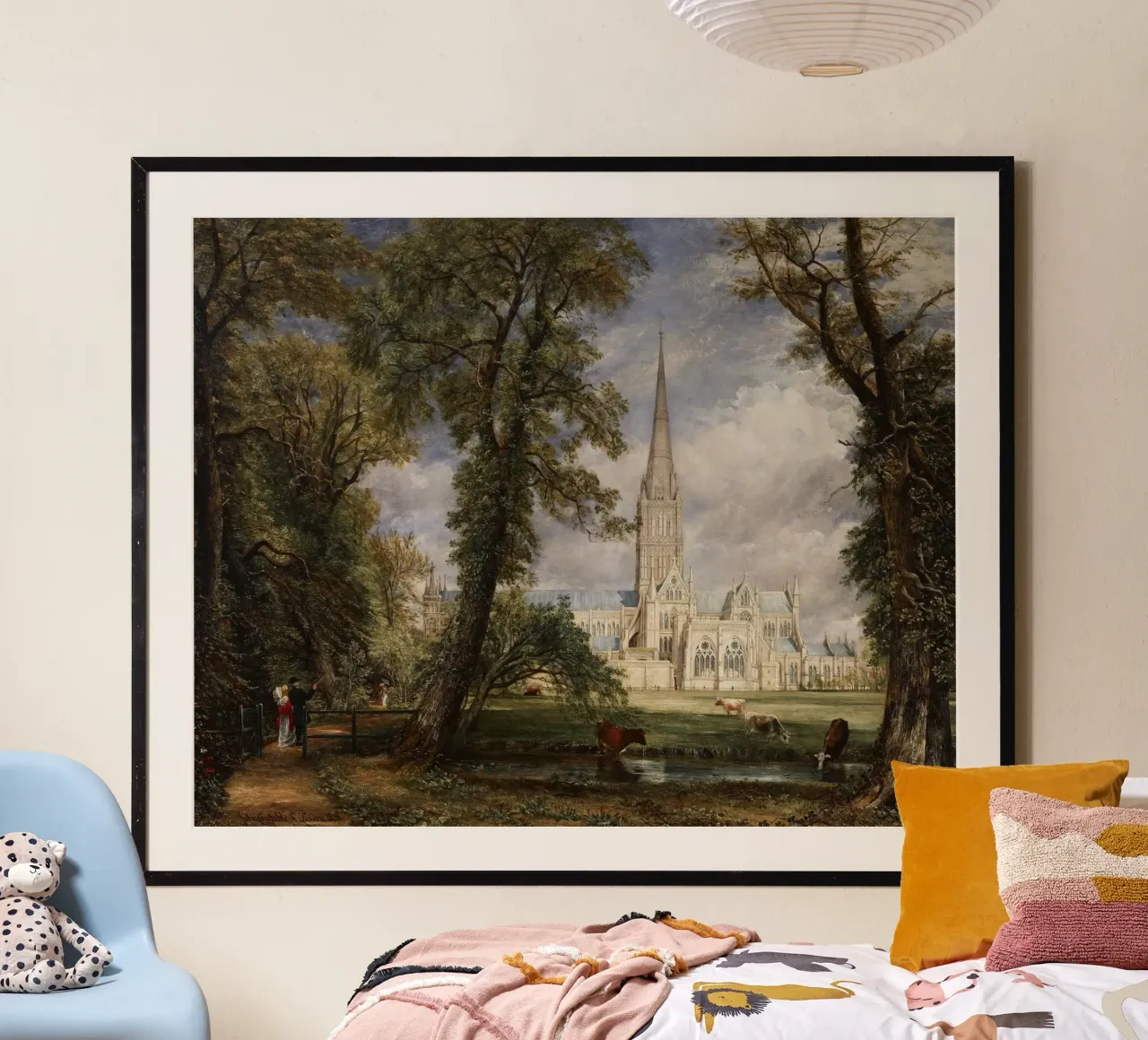 John Constable - Cattedrale di Salisbury dal Giardino dei Vescovi poster con telaio in plastica da William Store