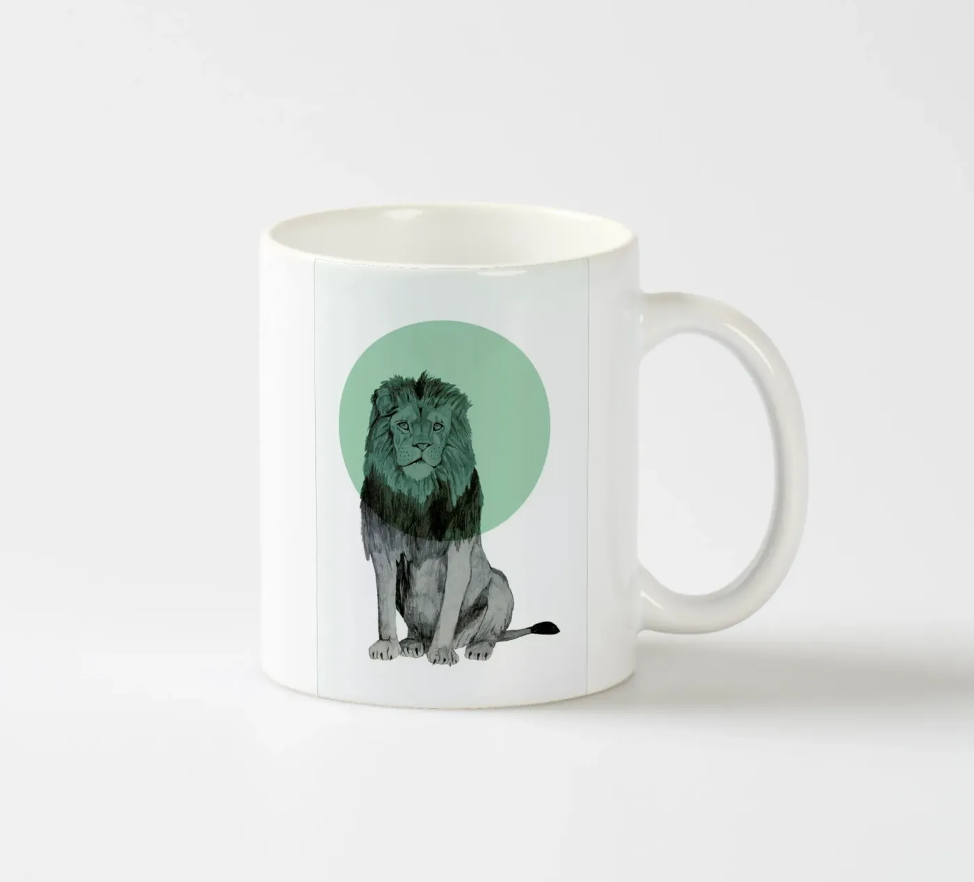 Lion ceramic mug by Morgan Kendall