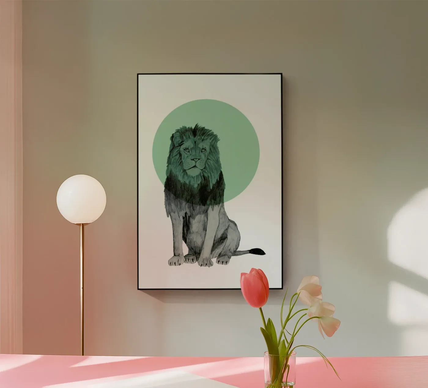 Lion acryl van Morgan Kendall