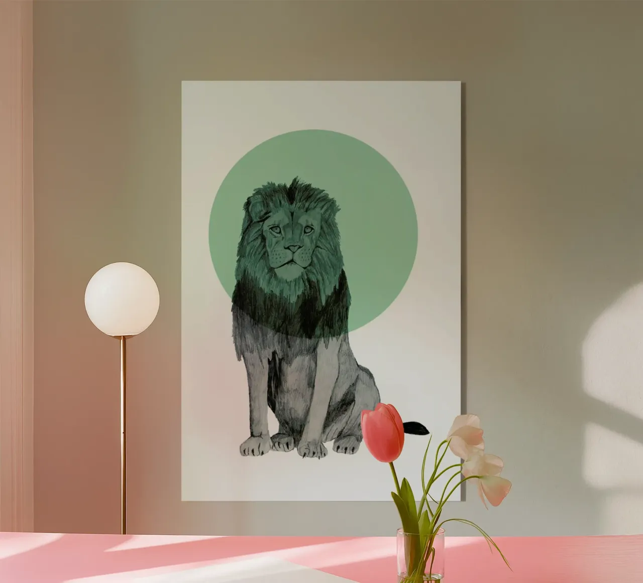 Lion acryl van Morgan Kendall