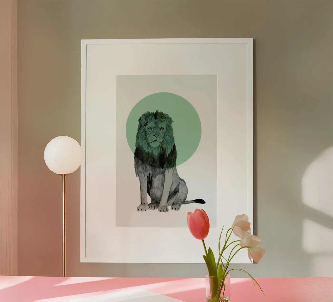 Lion poster van Morgan Kendall