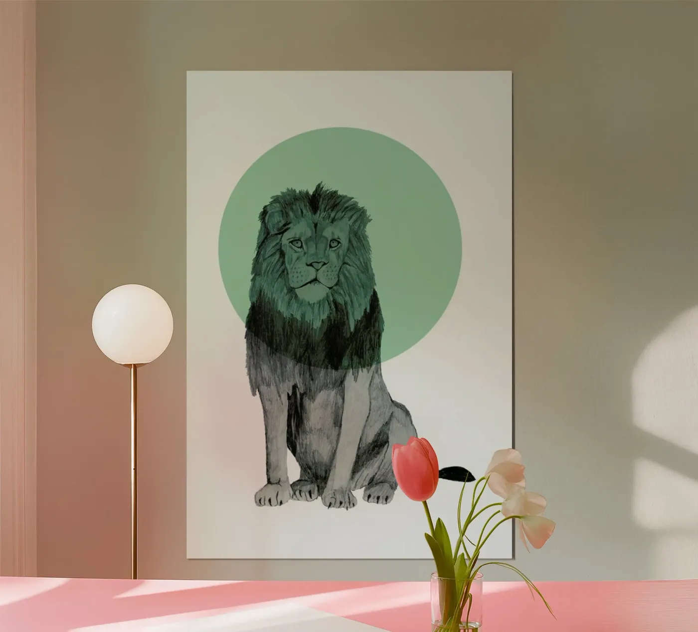 Lion poster van Morgan Kendall