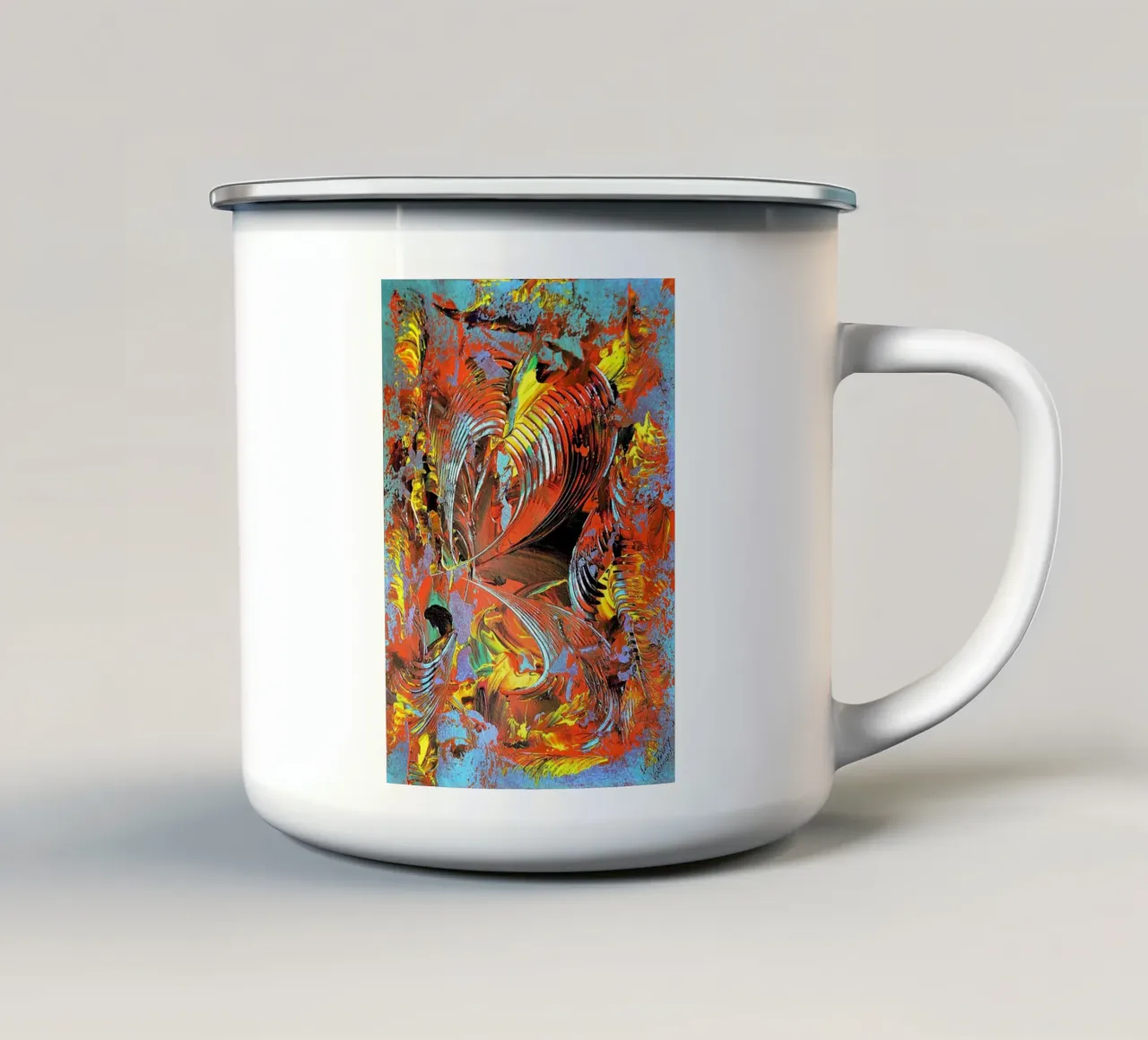 IDEAL GIFT 75 tazza in smalto da Thierry Vobmann Abstract painting