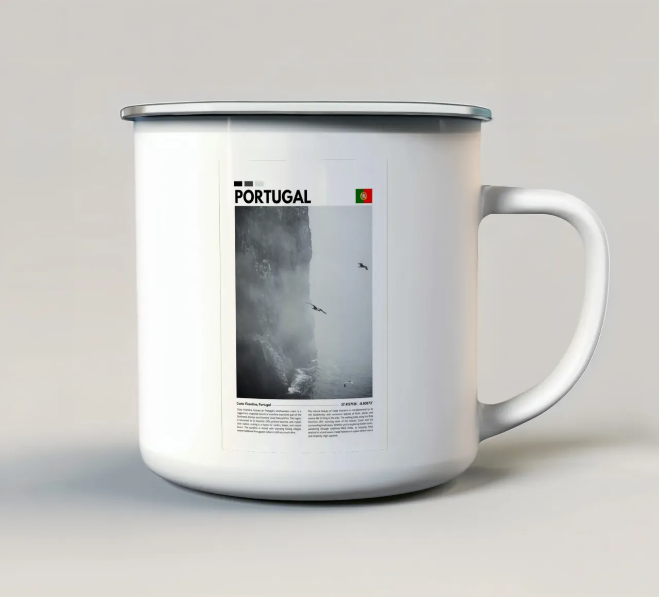 Algarve Cliffs Photography Poster tazza in smalto da F.Goncalves Photography