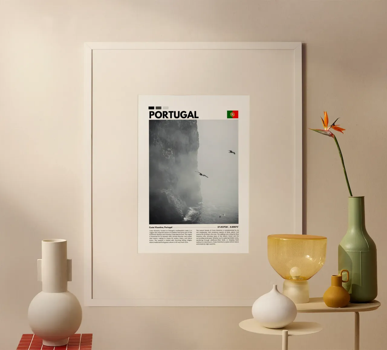 Algarve Cliffs Photography Poster poster con telaio in plastica da F.Goncalves Photography