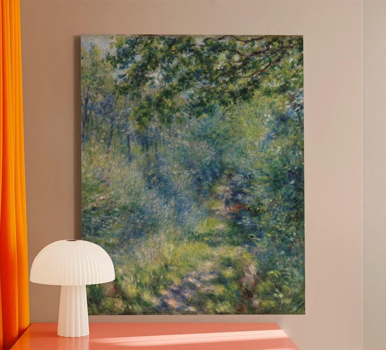 Pierre-Auguste Renoir Sentier dans le bois, Path in the wood canvas with Floater frame by William Store