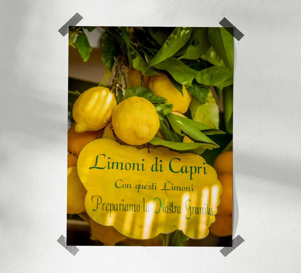 Lemon Print, Italian Wall Art, lemon poster, la dolce vita poster con telaio in legno da TheTravelClub