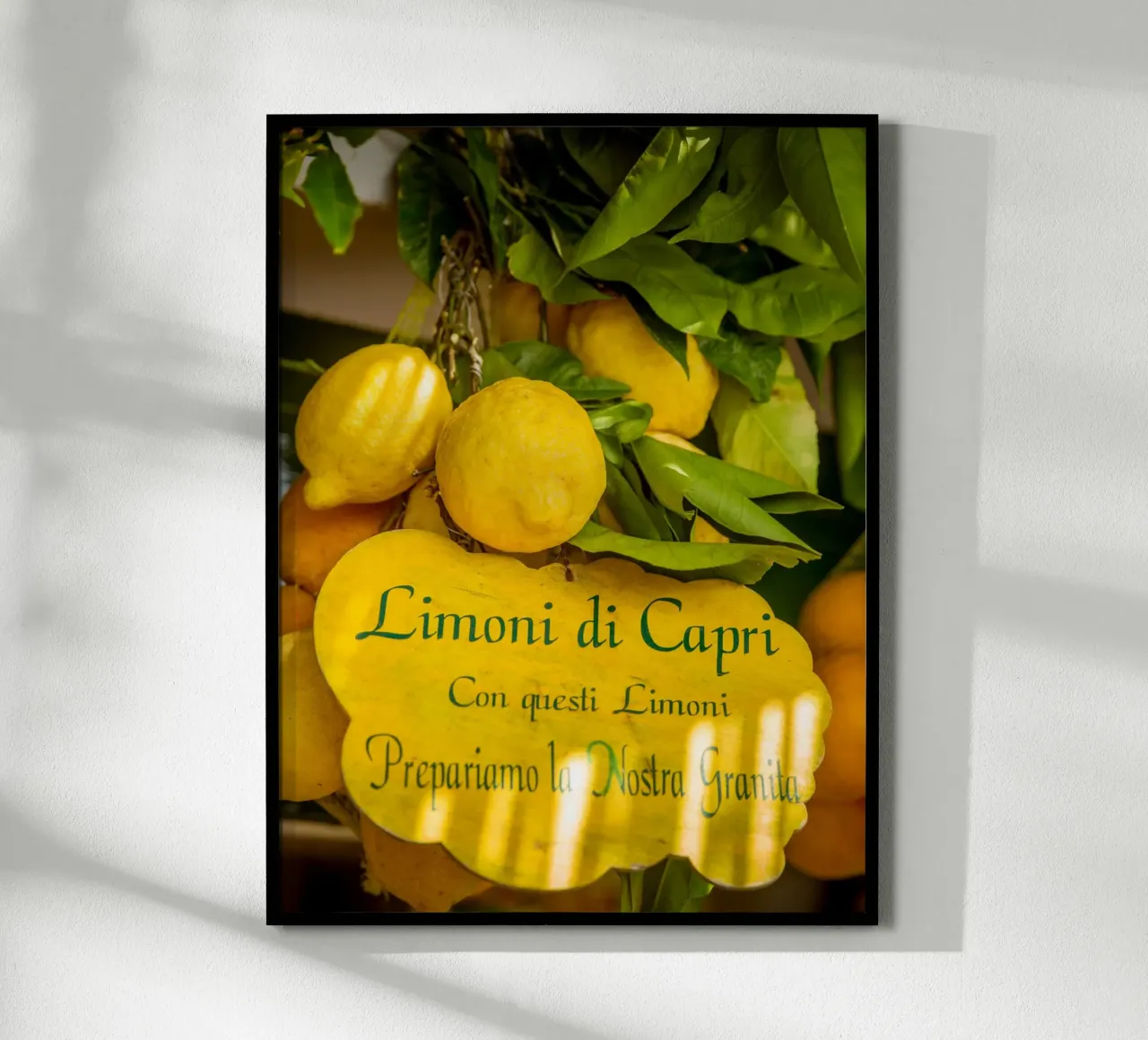 Lemon Print, Italian Wall Art, lemon poster, la dolce vita poster con telaio in legno da TheTravelClub