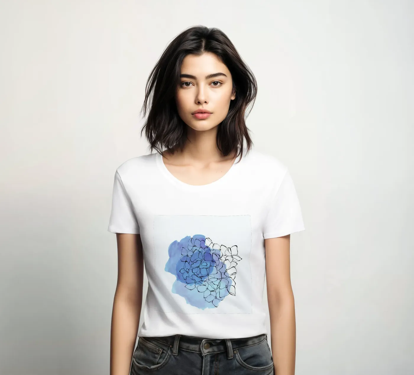 Hydrangea t-shirt da donna da Morgan Kendall