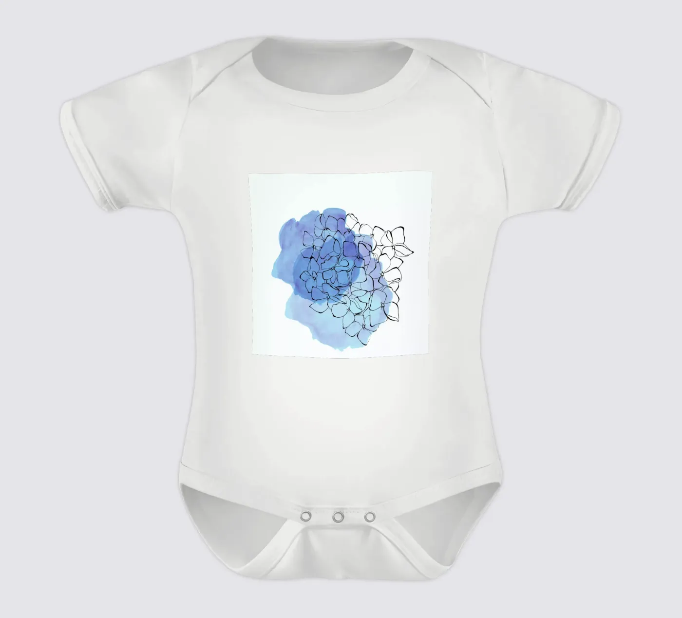 Hydrangea Kurzarm Babybody von Morgan Kendall