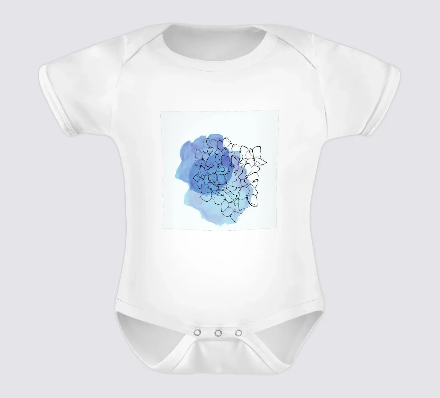 Hydrangea Kurzarm Babybody von Morgan Kendall