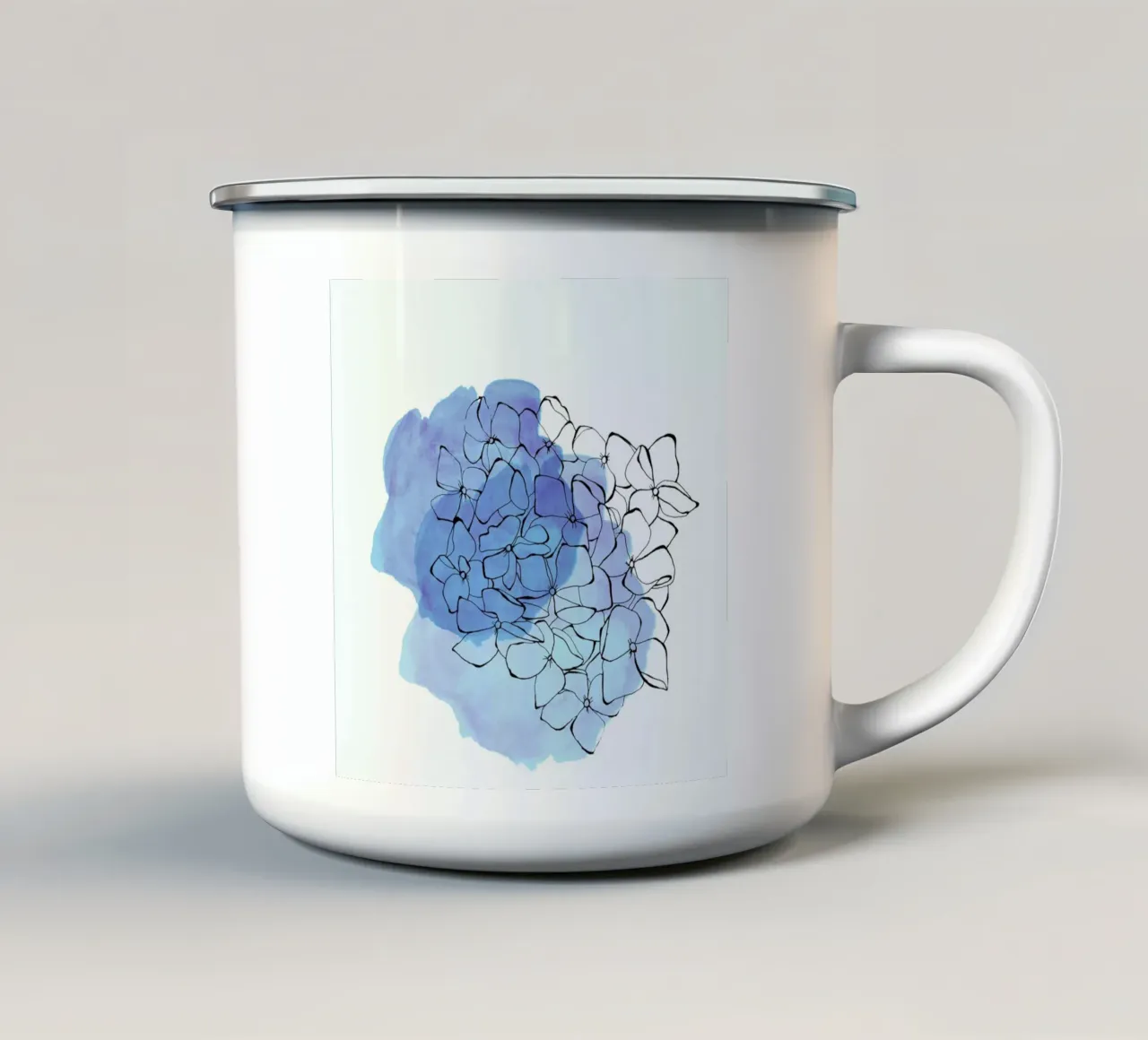Hydrangea emaille mok van Morgan Kendall