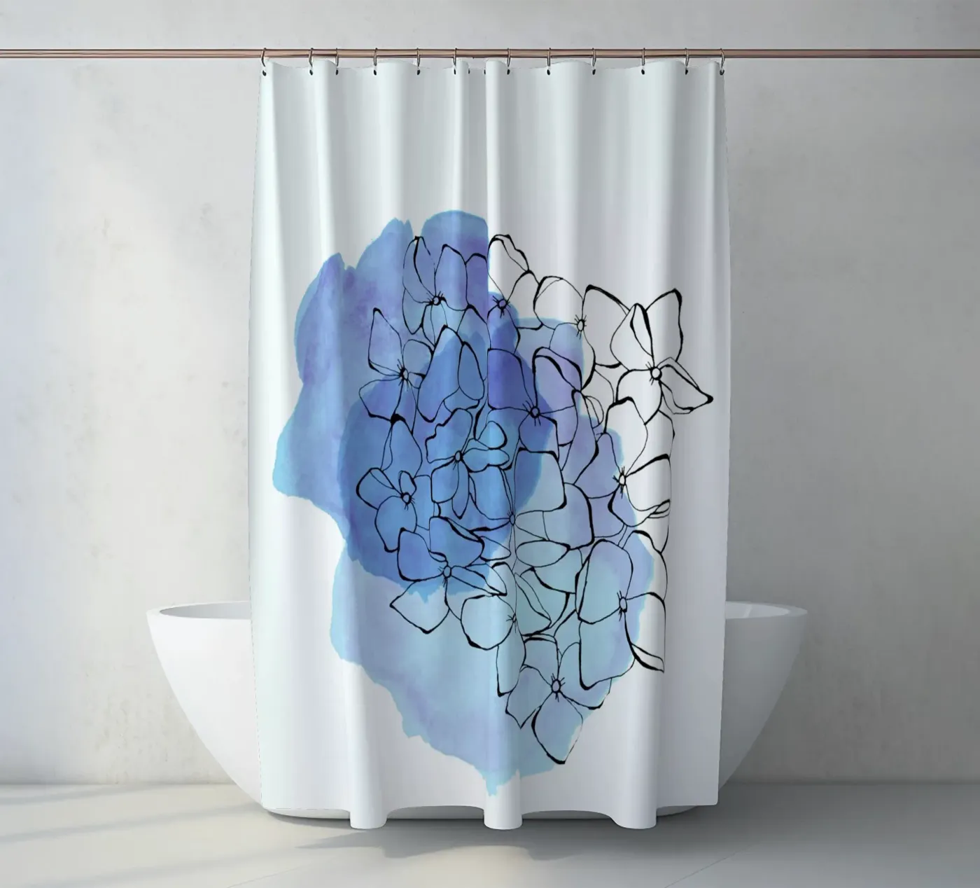Hydrangea shower curtain by Morgan Kendall