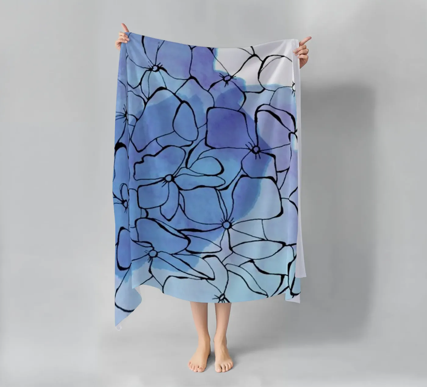 Hydrangea beach towel by Morgan Kendall